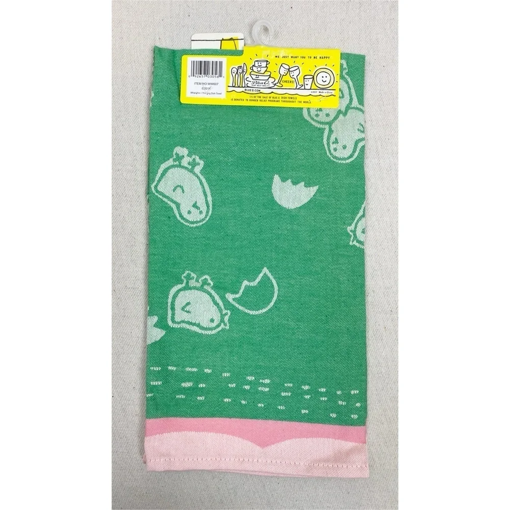 Blue Q What was I thinking Green and Pink Chicken Dish towel NEW